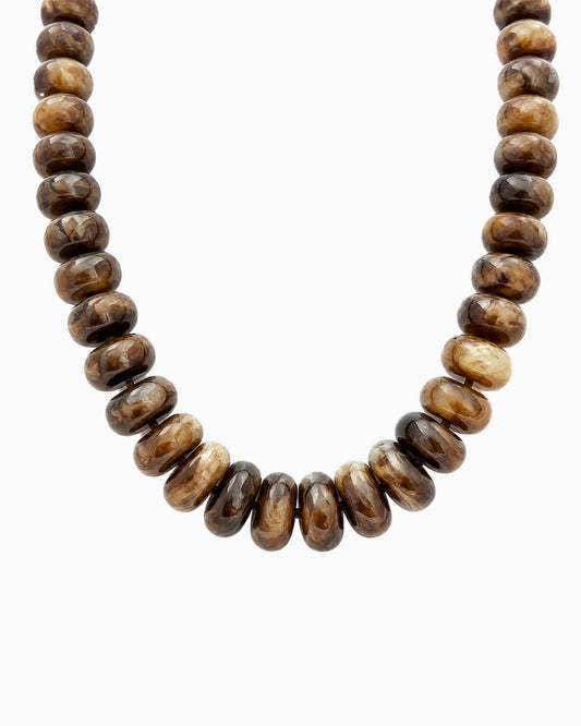 Chunky Marble Seed Bead Statement Necklace