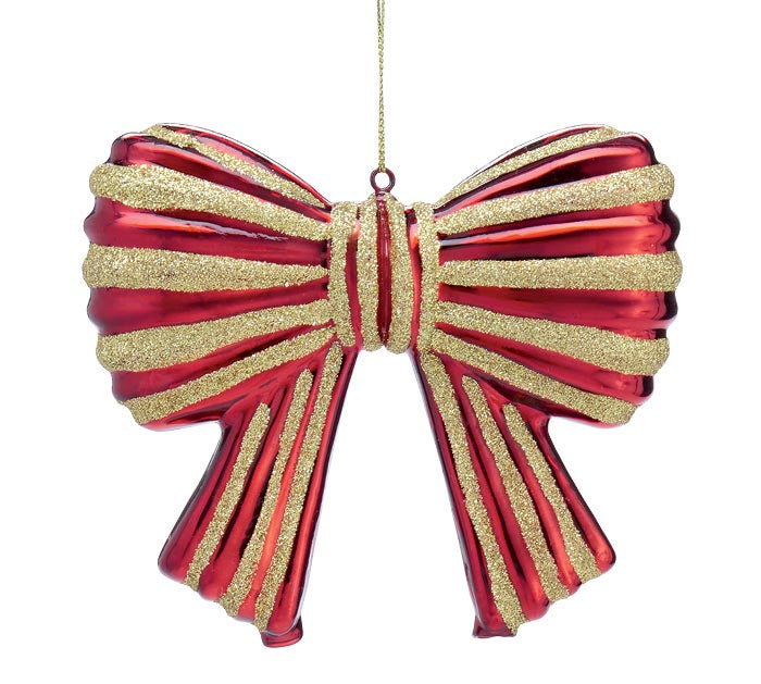 Shiny Red & Gold Bow