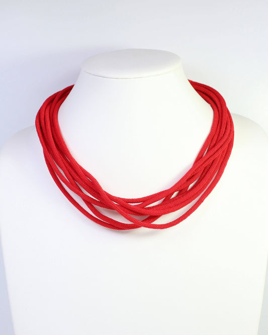 Cranley Layered Cord Necklace Red