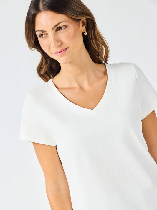 Brielle V-Neck Tee | White