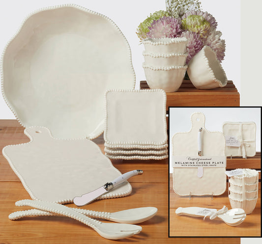 Perlette Cream - HW Melamine 2 pc. Salad Servers 11.625in
