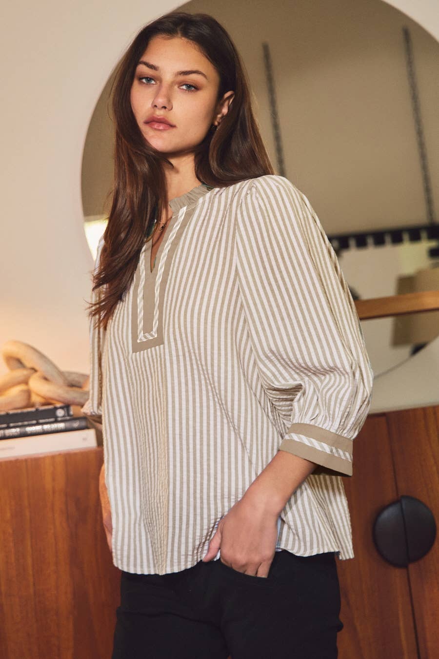 Striped Woven Blouse