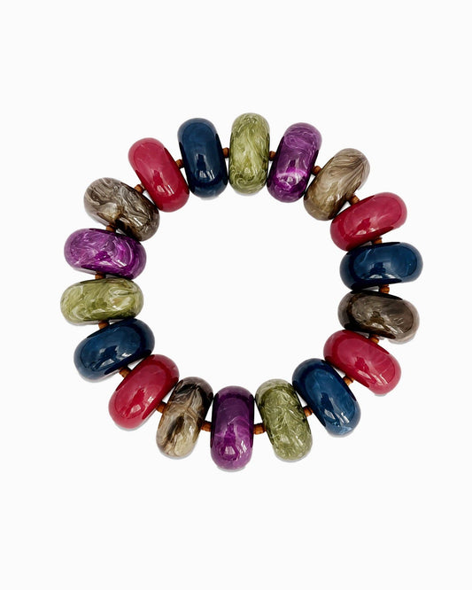 Chunky Marble Beaded Stretch Bracelet
