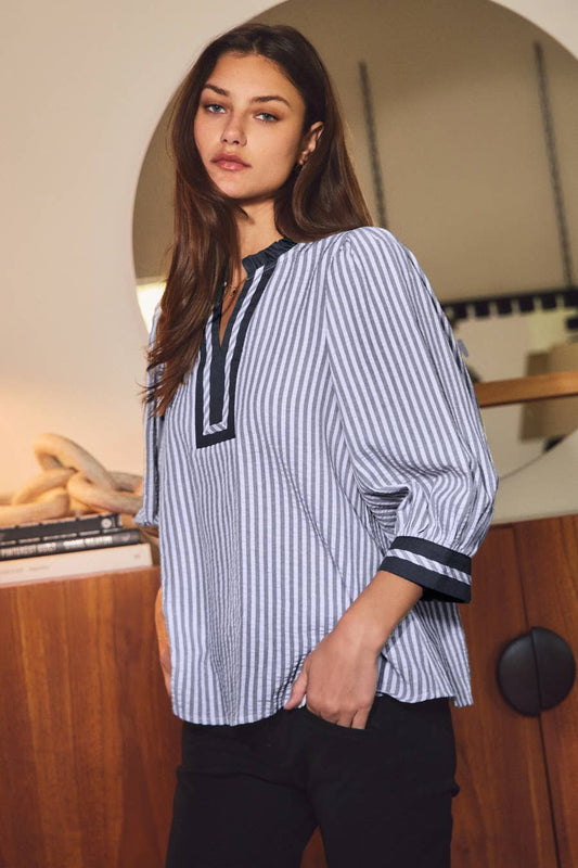 Striped Woven Blouse