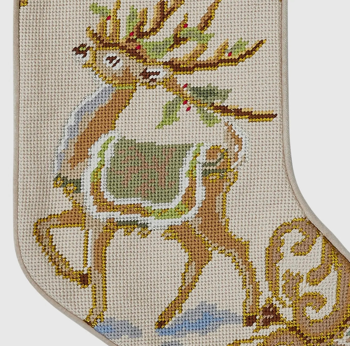 Reindeer Needlepoint Stocking