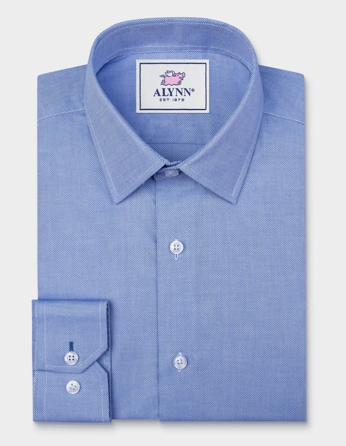 Elijah Slim Fit Medium Blue Dress Shirt by Alynn