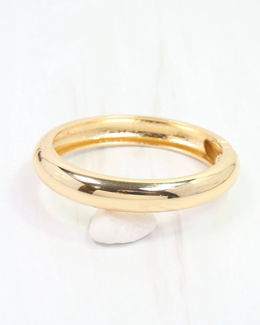 Harlow Hinged Bangle Bracelet Shiny Gold