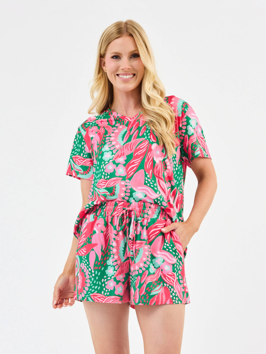 Women's Alli Pajama Shorts Set | Canopy Gleam Green