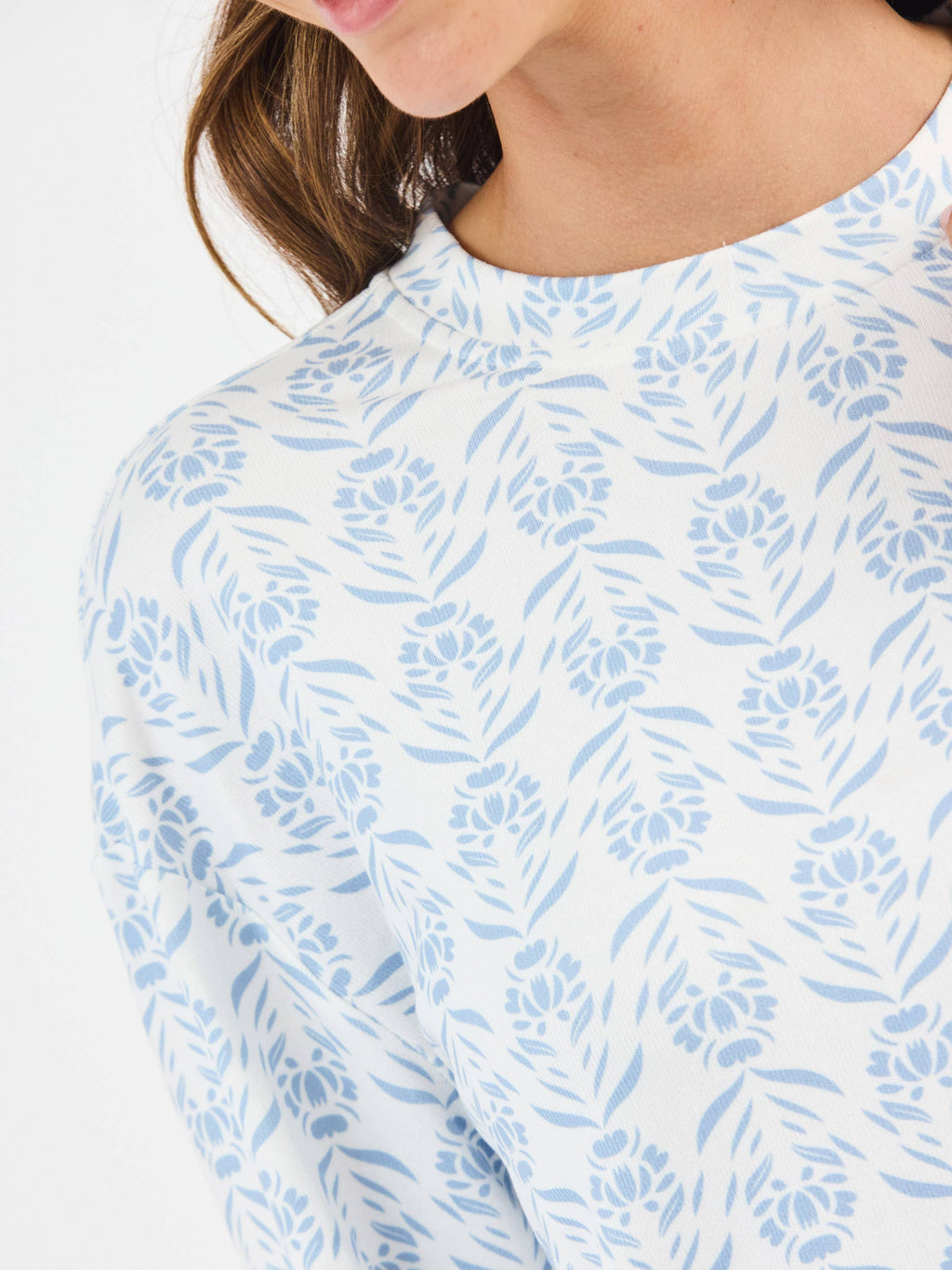 Sophie Jogger Set | Palm Damask Light Blue