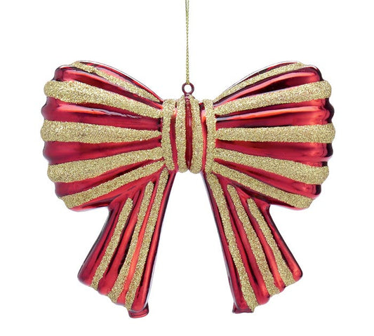 Shiny Red & Gold Bow