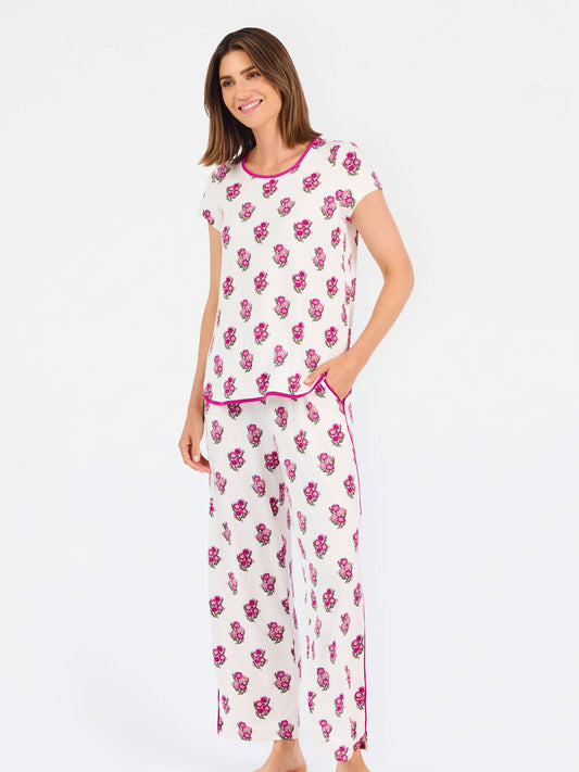 Melody Pajama Pants Set | Fable Floral Pink