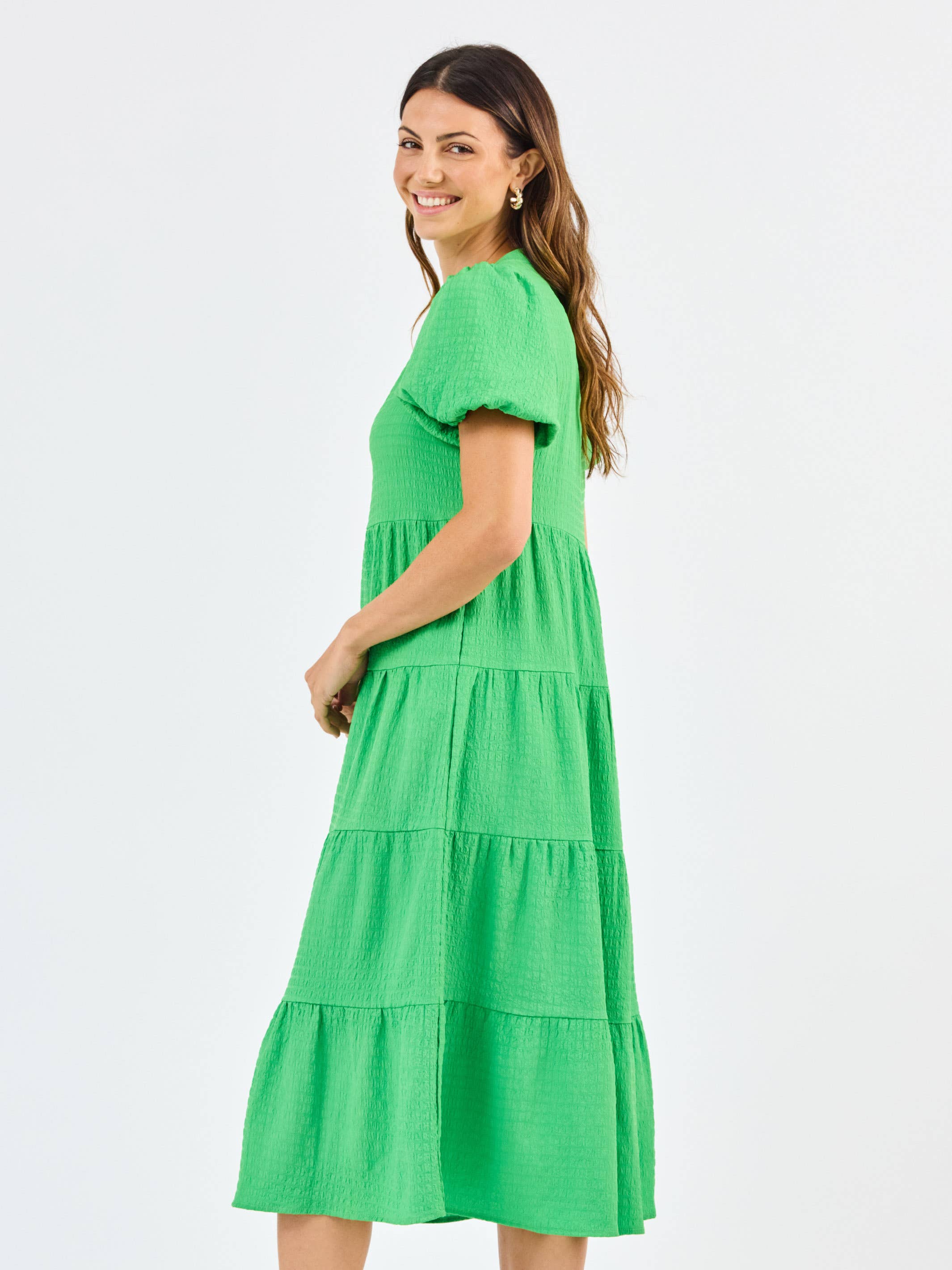 Kinsley Seersucker Dress | Green