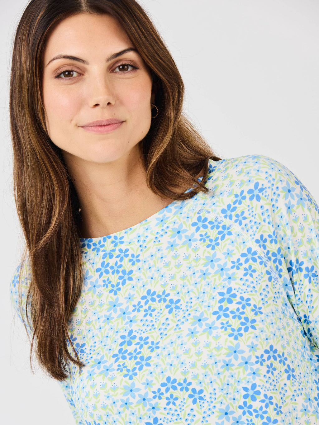 Women's Annie Pajama Shorts Set | Larkspur Fields Blue