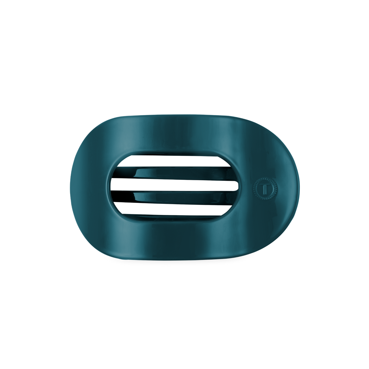 Teal With It Medium Flat Round Hair Clip