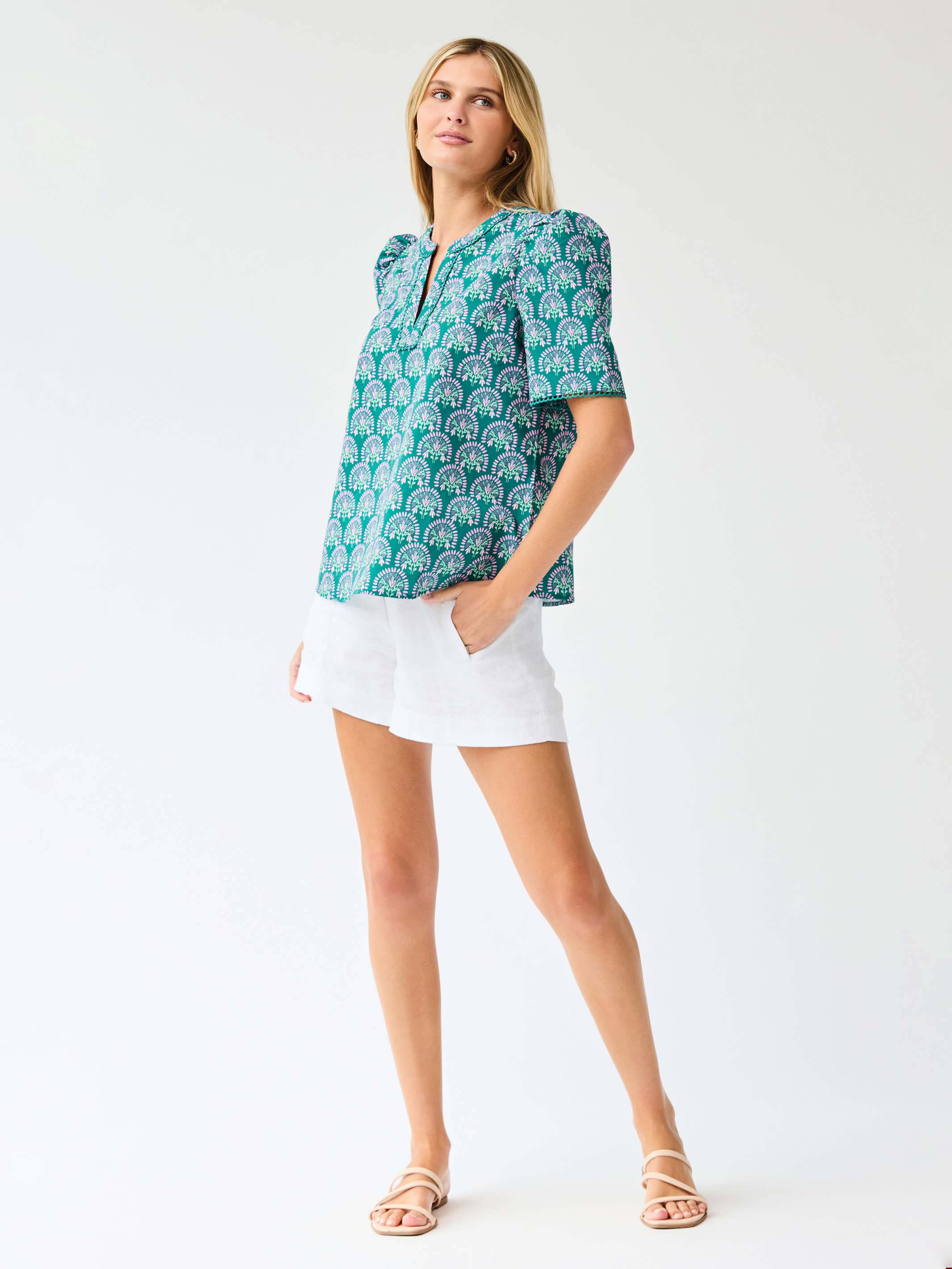 Adelyn Top | Sunshower Flora Ocean