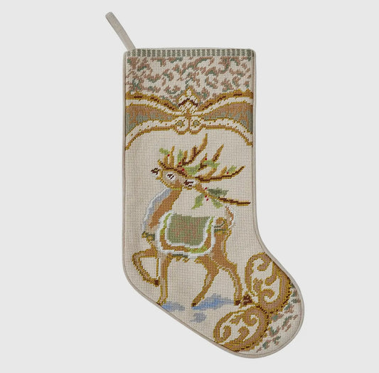 Reindeer Needlepoint Stocking