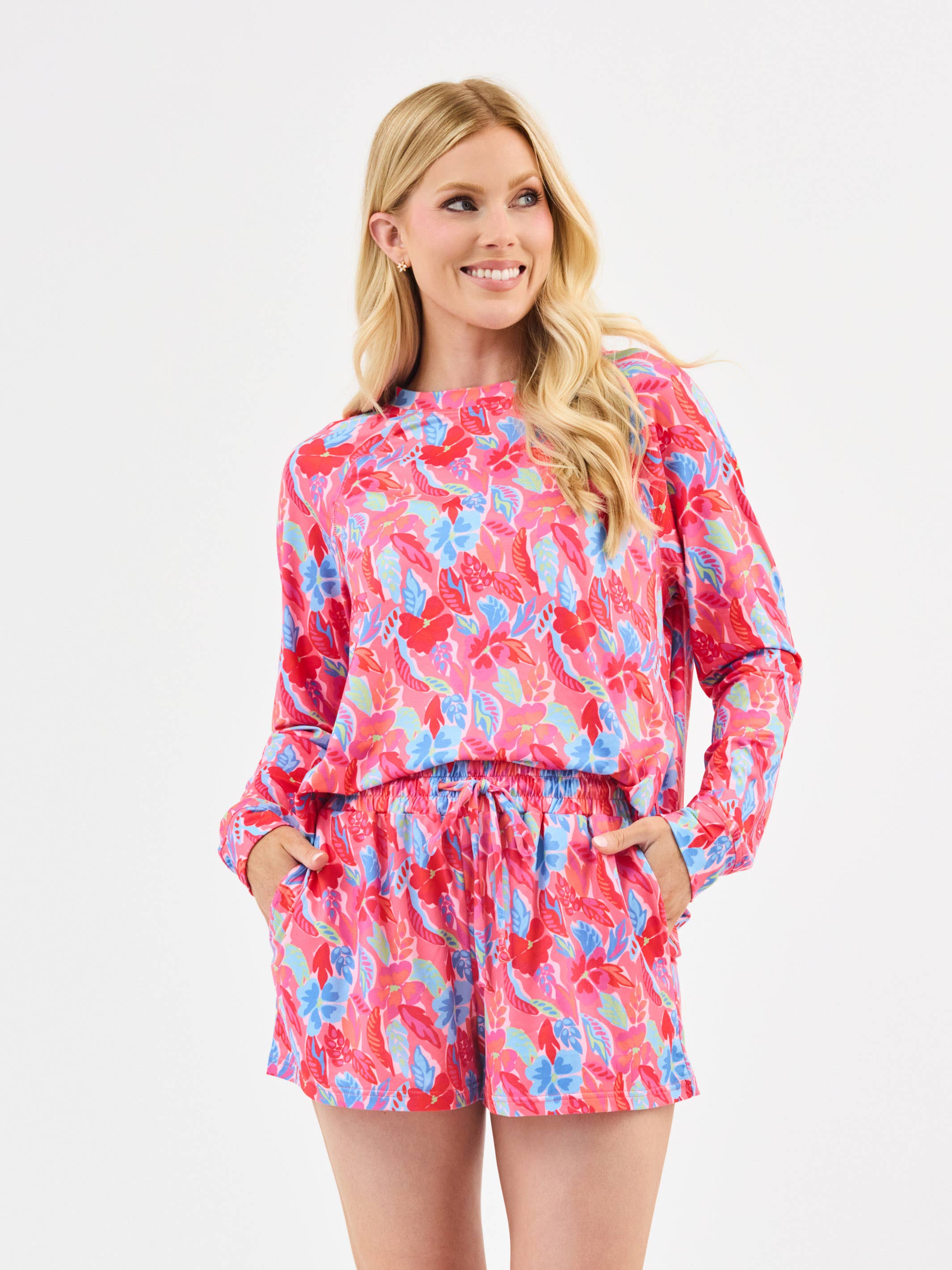 Women's Annie Pajama Shorts Set | Fiji Breeze Pink