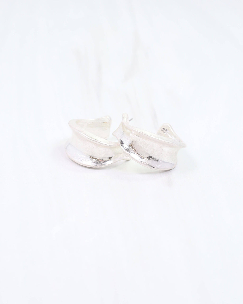 Old Augustine Hoop Earring Worn Silver