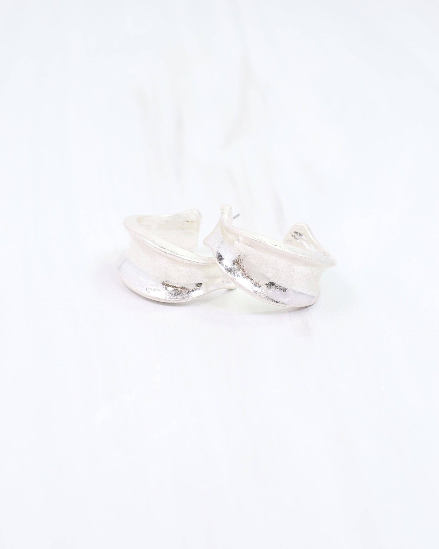 Old Augustine Hoop Earring Worn Silver