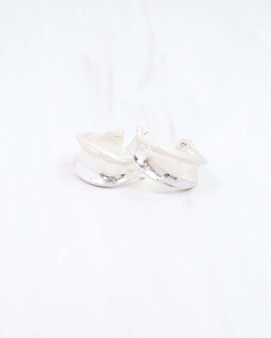 Old Augustine Hoop Earring Worn Silver