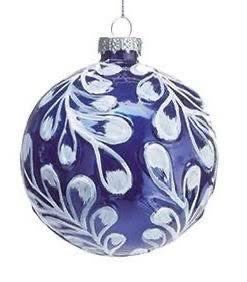 Blue and White Christmas Ball