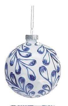 Blue and white glass balls