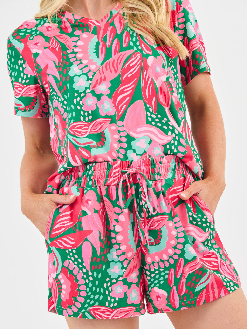 Women's Alli Pajama Shorts Set | Canopy Gleam Green