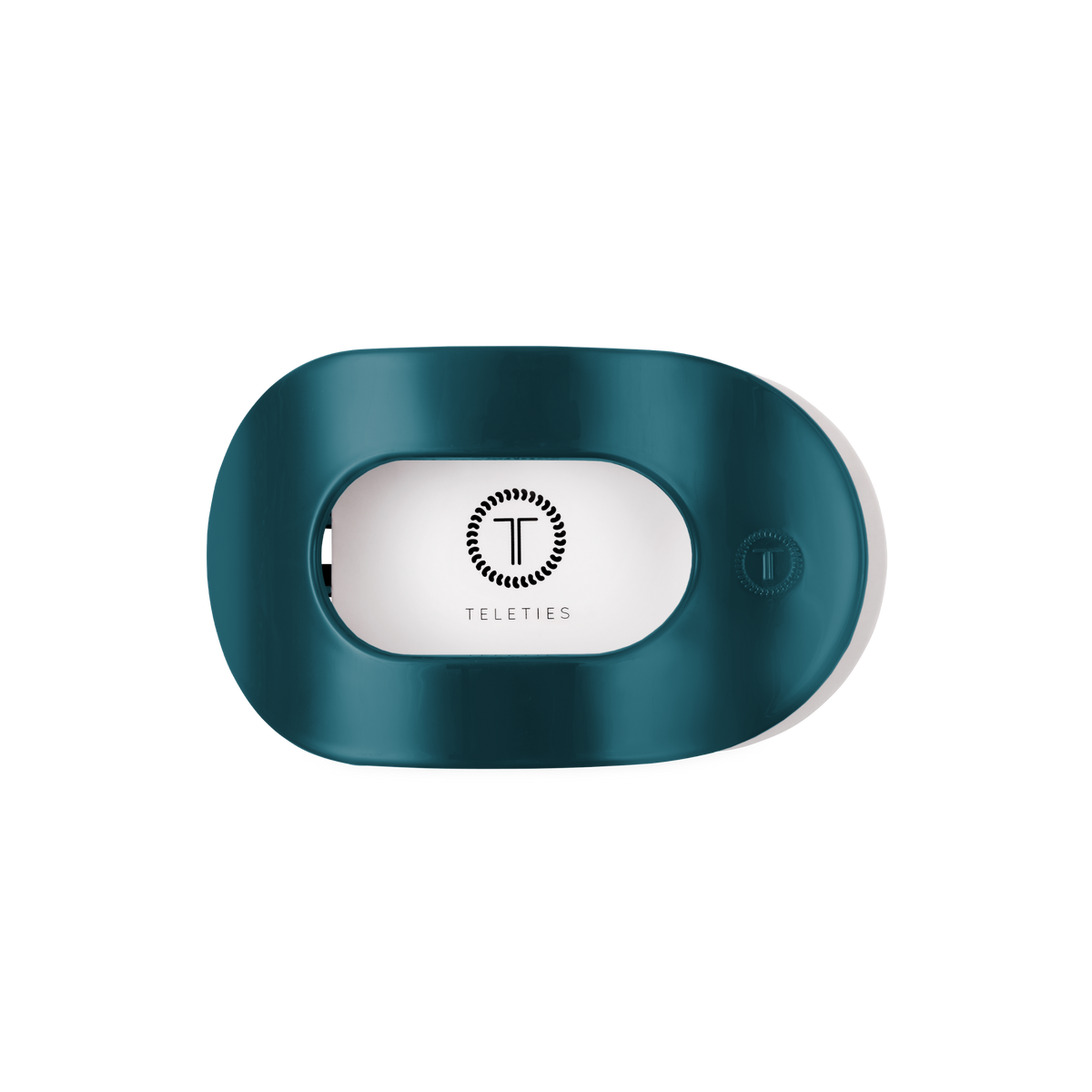 Teal With It Medium Flat Round Hair Clip