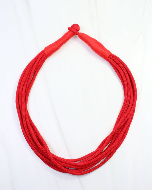Cranley Layered Cord Necklace Red