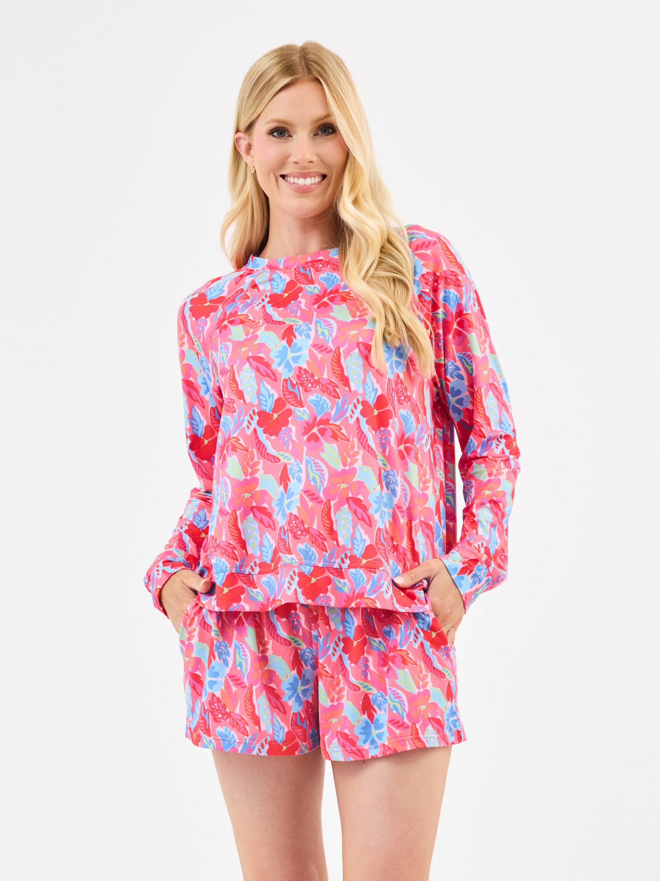 Women's Annie Pajama Shorts Set | Fiji Breeze Pink
