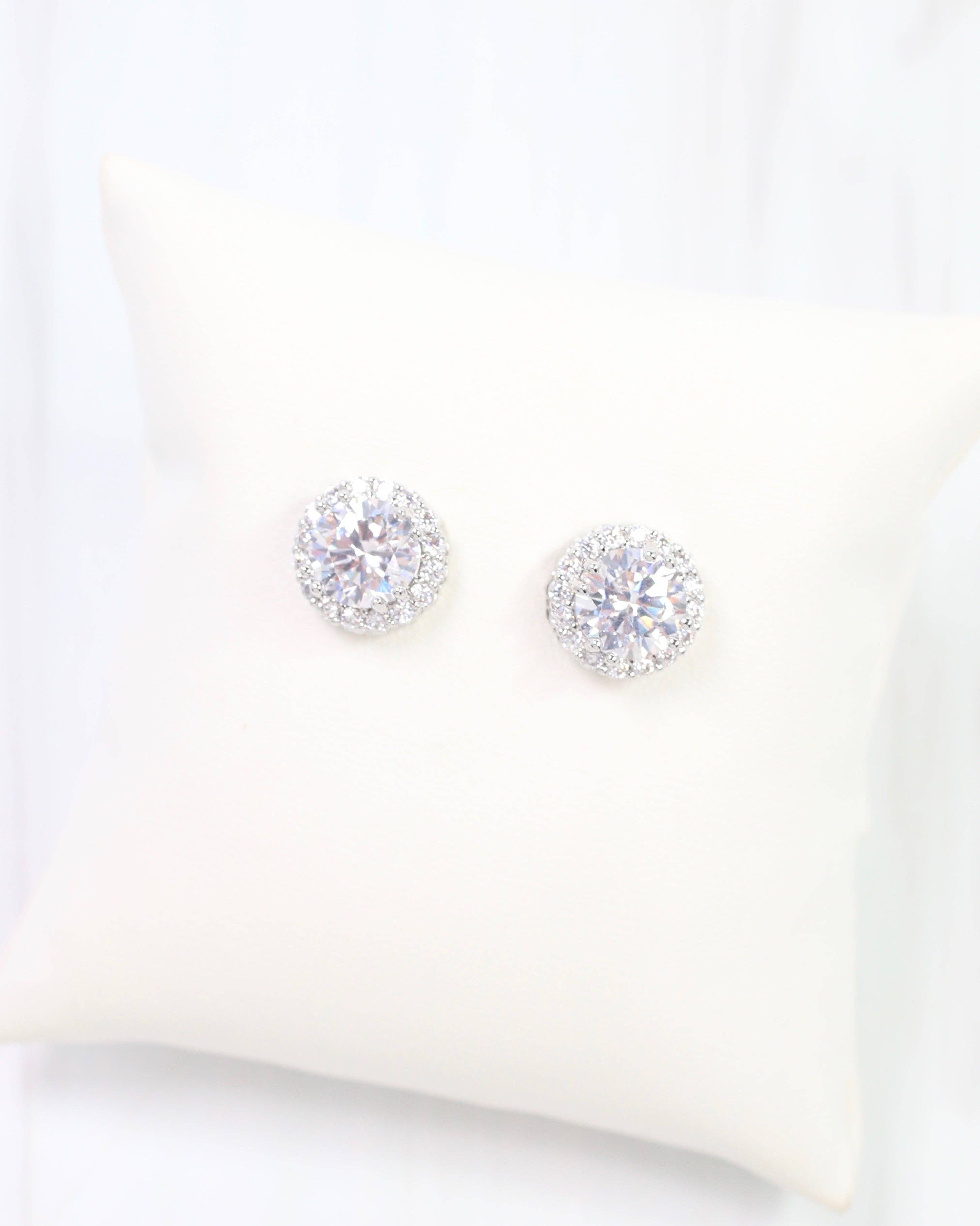 Winslow Embellished CZ Stud Earring Silver