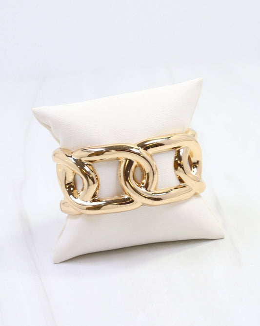 Jean Link Hinged Bangle Bracelet Gold