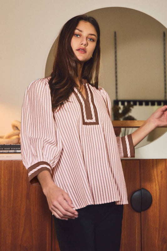Striped Woven Blouse