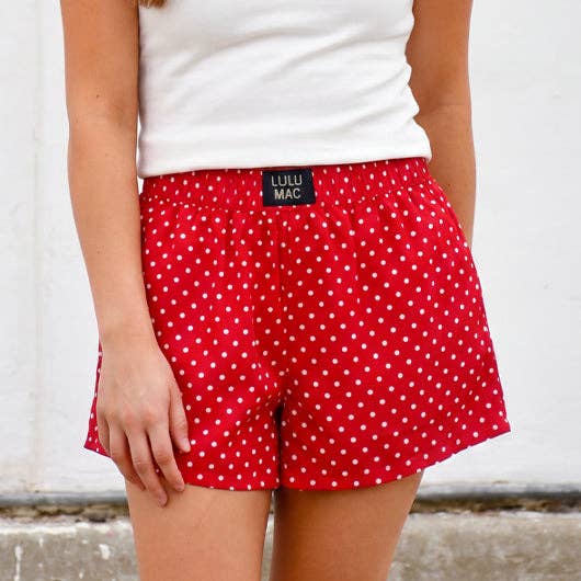 BXMPD- RED MINI POLKA DOT BOXER