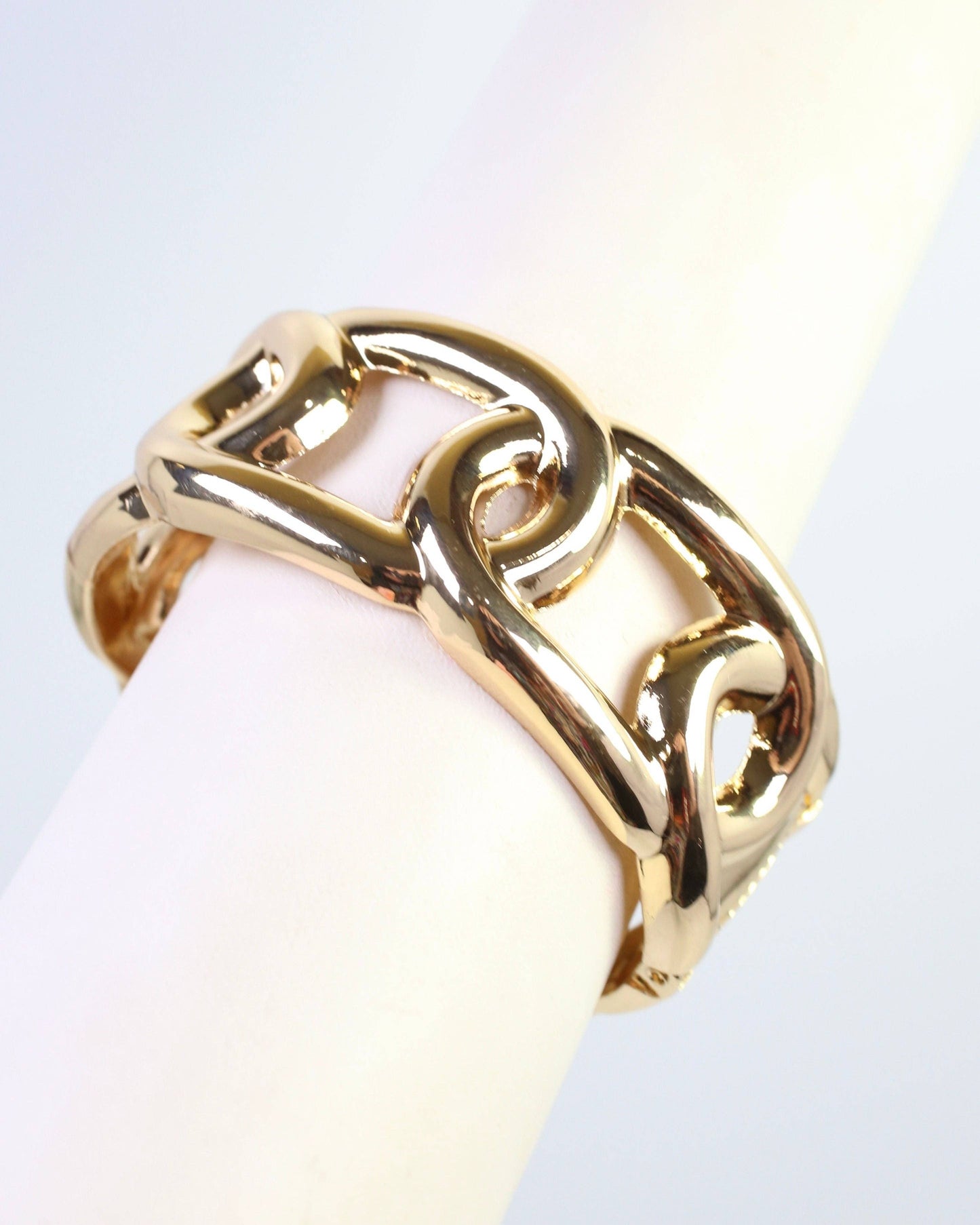 Jean Link Hinged Bangle Bracelet Gold