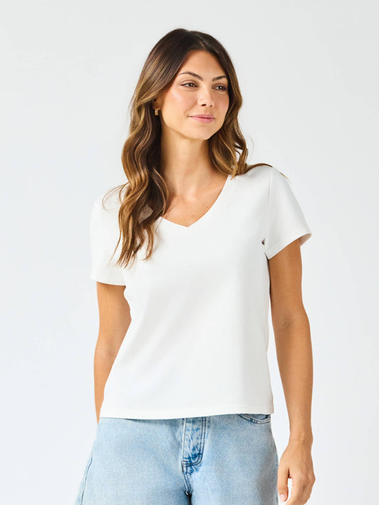 Brielle V-Neck Tee | White