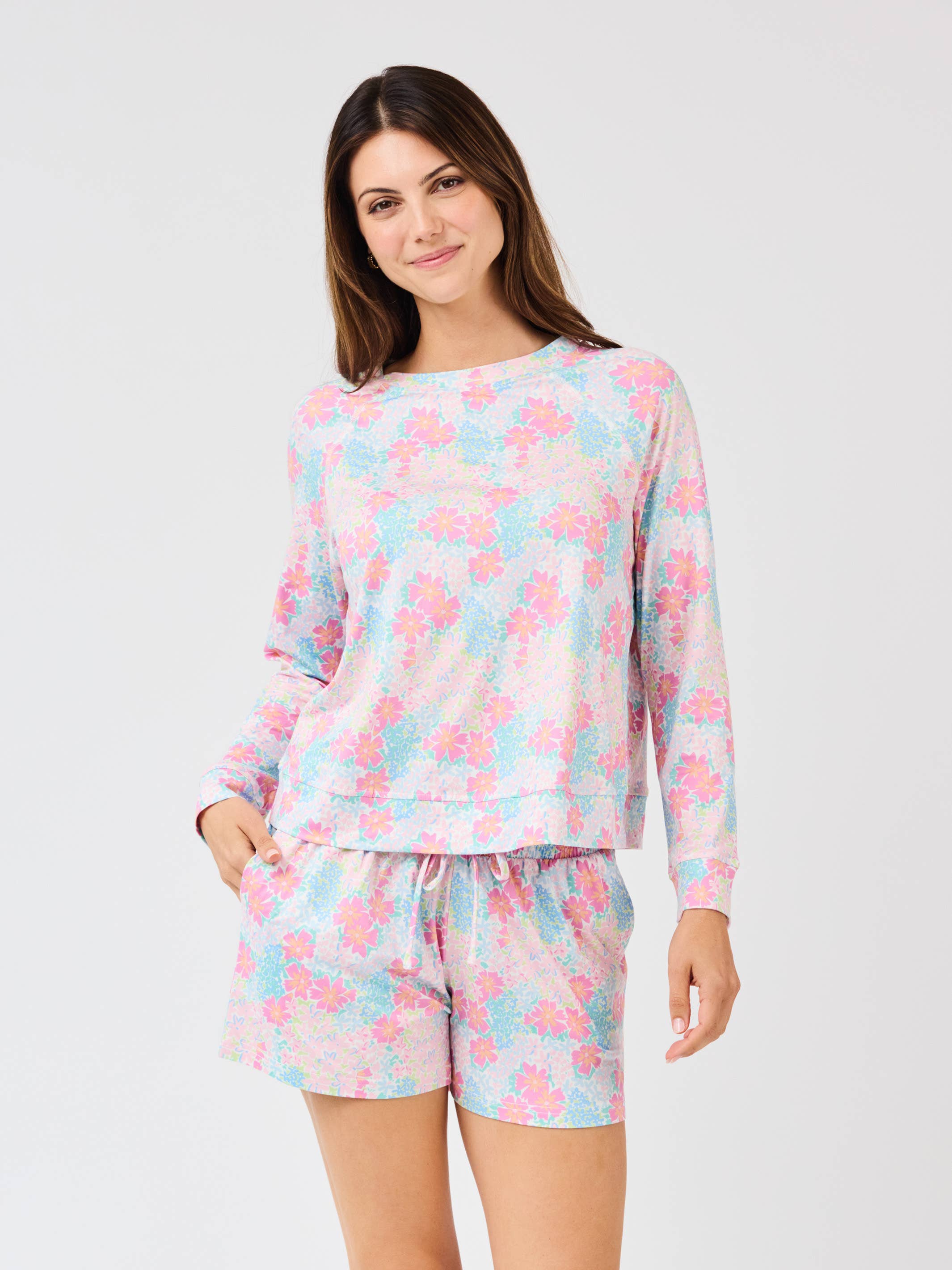 Women's Annie Pajama Shorts Set | Primrose Path Multi